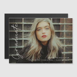 Invitación simple de graduación de fotos con guión