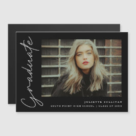 Invitación simple de graduación de fotos con guión