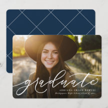 Invitación simple de graduación de fotos de la mar