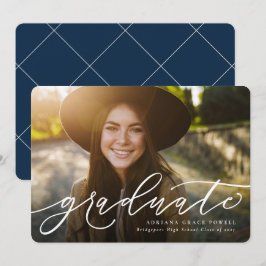 Invitación simple de graduación de fotos de la mar