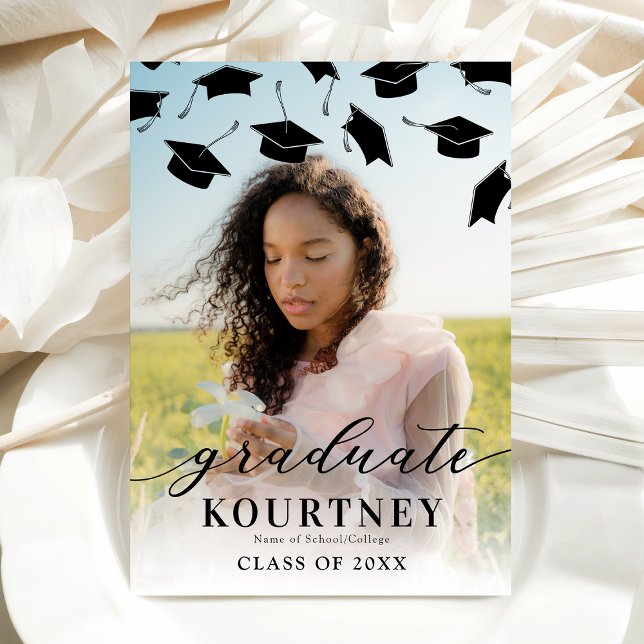 Invitación simple de graduación de fotos en blanco (Subido por el creador)