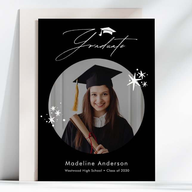 Invitación simple de graduación de fotos en blanco (Subido por el creador)