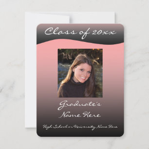Invitación simple de graduación de ola negra y ros