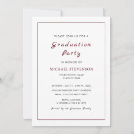 Invitación simple de graduación en blanco personal