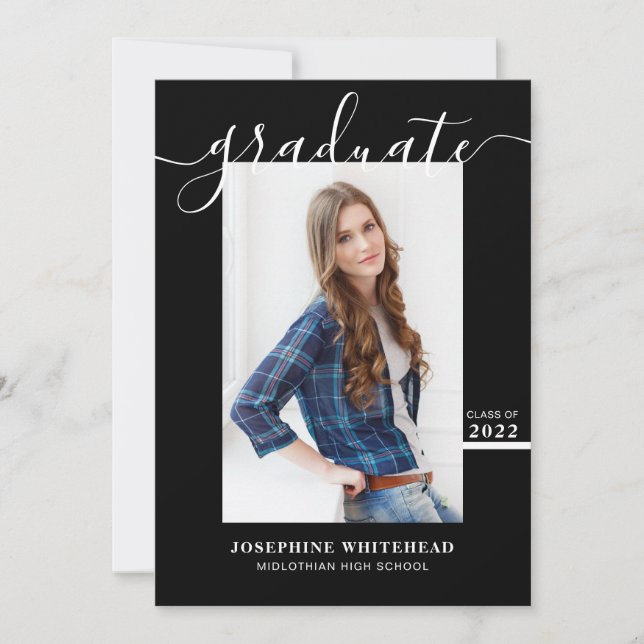 Invitación simple de graduación fotográfica 2022 n (Anverso)
