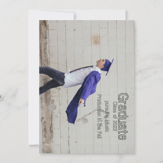 Invitación simple de graduación fotográfica de dob (Reverso)