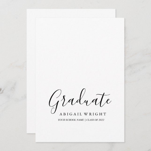 Invitación simple de graduación Minimalista (Anverso / Reverso)