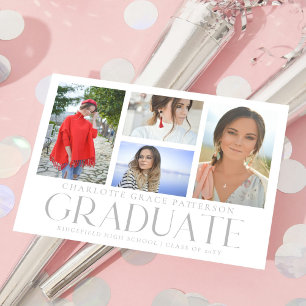 Invitación simple de graduación multifoto de scrip