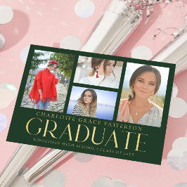 Invitación simple de graduación multifoto de scrip
