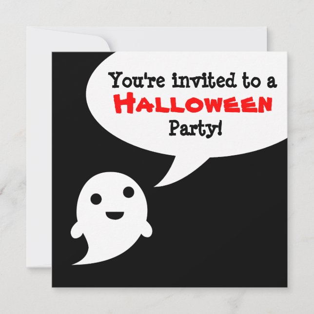 Invitación simple de Halloween de la burbuja del (Anverso)