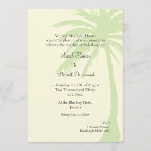 Invitación simple de la boda de la palmera
