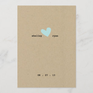 Invitación simple de la boda del corazón