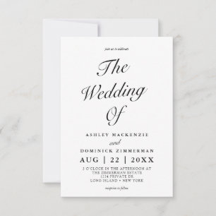 Invitación simple de la caligrafía de banda rodada
