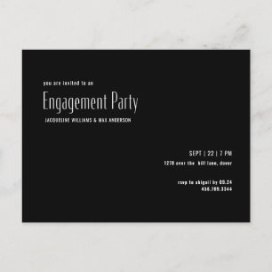 Invitación simple de la fiesta de compromiso en bl