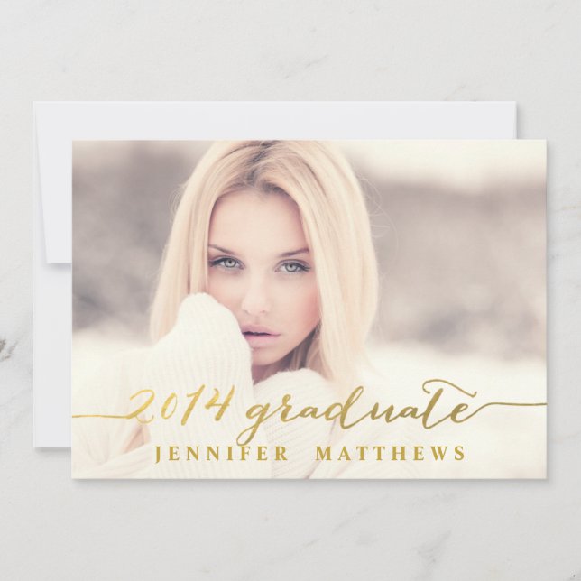 Invitación simple de la fiesta de graduación del | (Anverso)