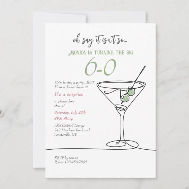 Invitación simple de Martini (Anverso)