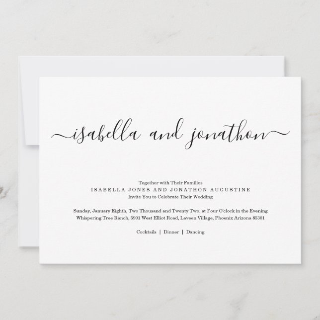 Invitación simple de matrimonio (Anverso)