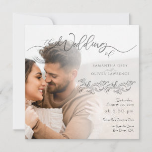 Invitación simple de matrimonio fotográfico Minima