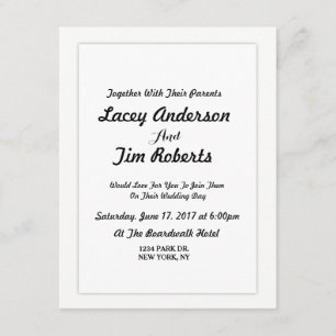 Invitación simple de matrimonio monograma