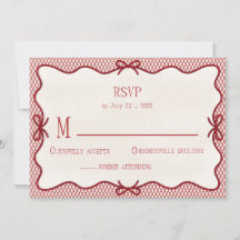 Invitación simple de RSVP con superposición roja y