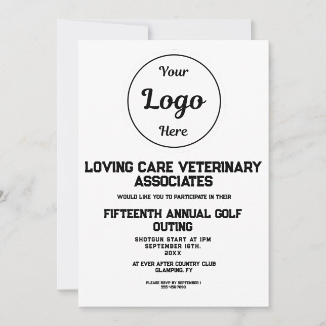Invitación simple de salida de golf de negocios co (Anverso)