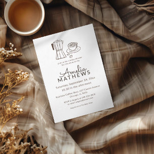 Invitación simple de té de bebé con tema de café