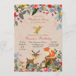 Invitación simple de Woodland Fairy