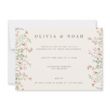 Invitación simple del Boho Wildflower Engagement P