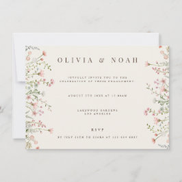 Invitación simple del Boho Wildflower Engagement P