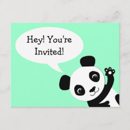 Invitación simple del cumpleaños del oso de panda