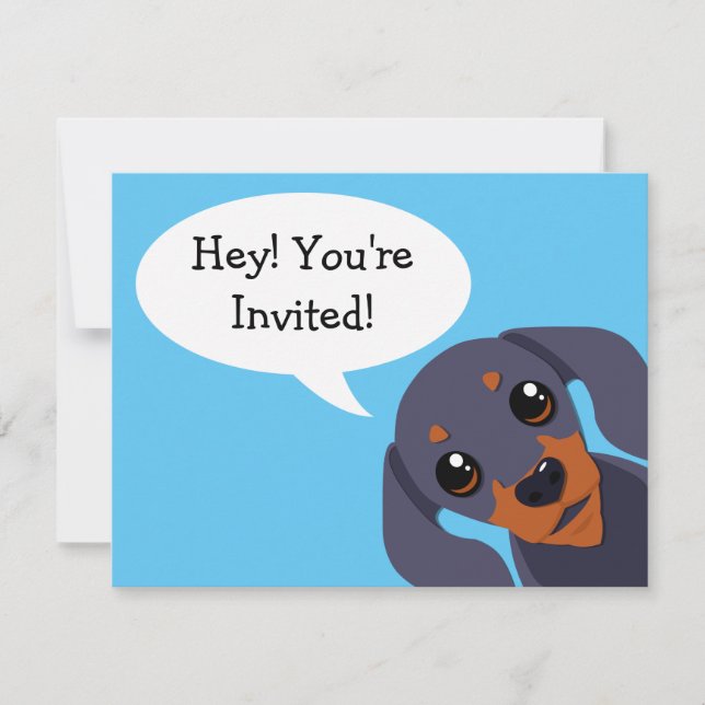 Invitación simple del cumpleaños del perro de (Anverso)