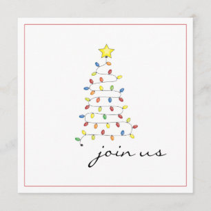 Invitación simple del fiesta del árbol de la luz
