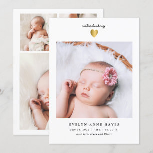Invitación simple del nacimiento de la foto del