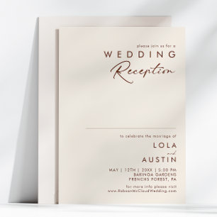 Invitación Simple Desierto Recepción de Boda Natural Blanco