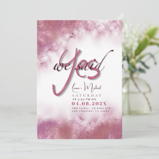 Invitación Simple Dijimos Sí Nombres personalizados y texto