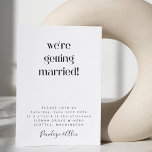 Invitación Simple diversión Casual Minimalista Boda moderno<br><div class="desc">Simple diversión Casual Minimalista Invitación a la boda moderna en blanco y negro</div>