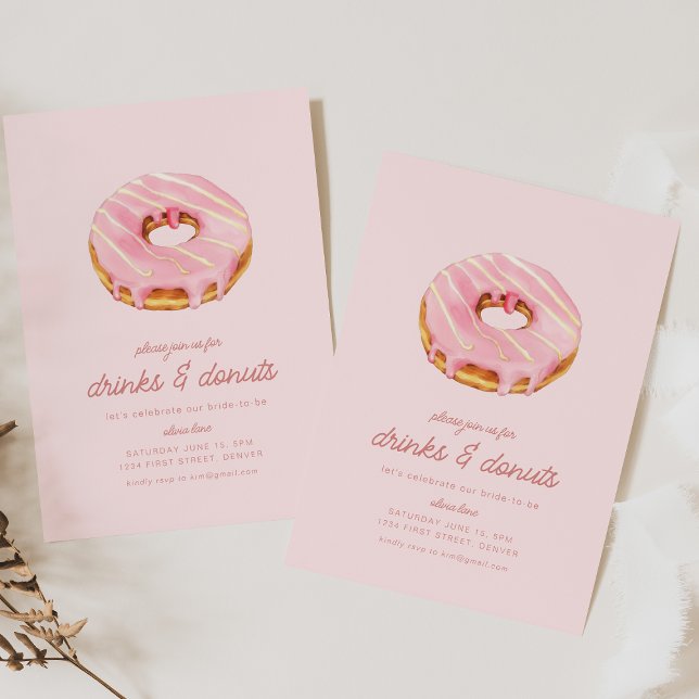 Invitación Simple ducha de novia invitada con bebidas y donut (Subido por el creador)