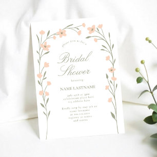 Invitación Simple ducha de novia Rubor Wildflower Arch