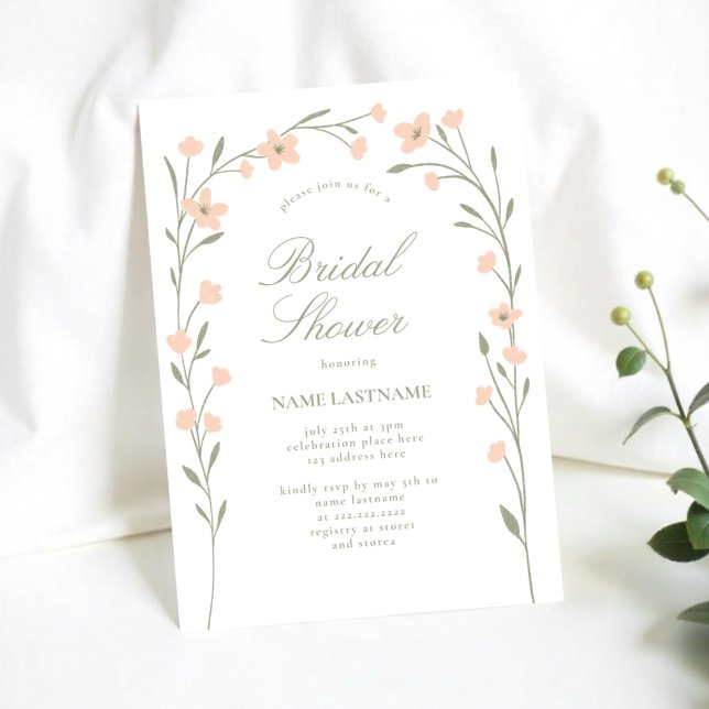Invitación Simple ducha de novia Rubor Wildflower Arch (Subido por el creador)