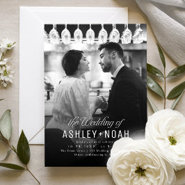 Invitación Simple Elegance Classy Script Photo Wedding 