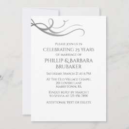 Invitación Simple Elegant 25th Wedding Anniversary Party 