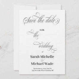 Invitación Simple Elegant Calligraphy Script Save the date