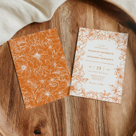 Invitación Simple Elegant Copper Floral Garden Wedding