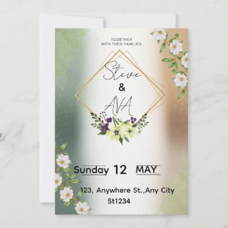 Invitación Simple Elegant Floral Wedding Invitation