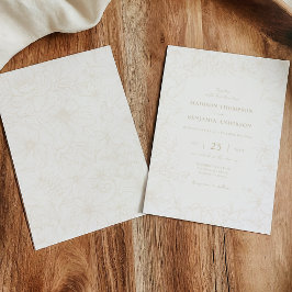Invitación Simple Elegant Ivory Floral Garden Wedding