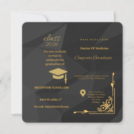 Invitación Simple Elegant MD Medical School Invite | Customiz