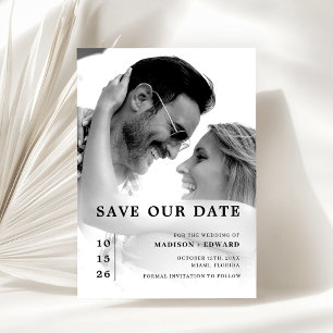 Invitación Simple Elegante Boda Salva La Fecha