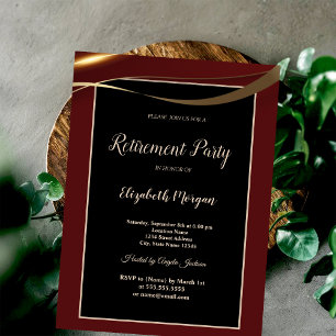 Invitación Simple Elegante Burgundy Jubilación 