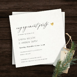 INVITACIÓN SIMPLE ELEGANTE COMPROMISO DE TIPOGRAFÍA DE ORO KR