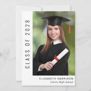 Invitación simple elegante de graduación fotográfi